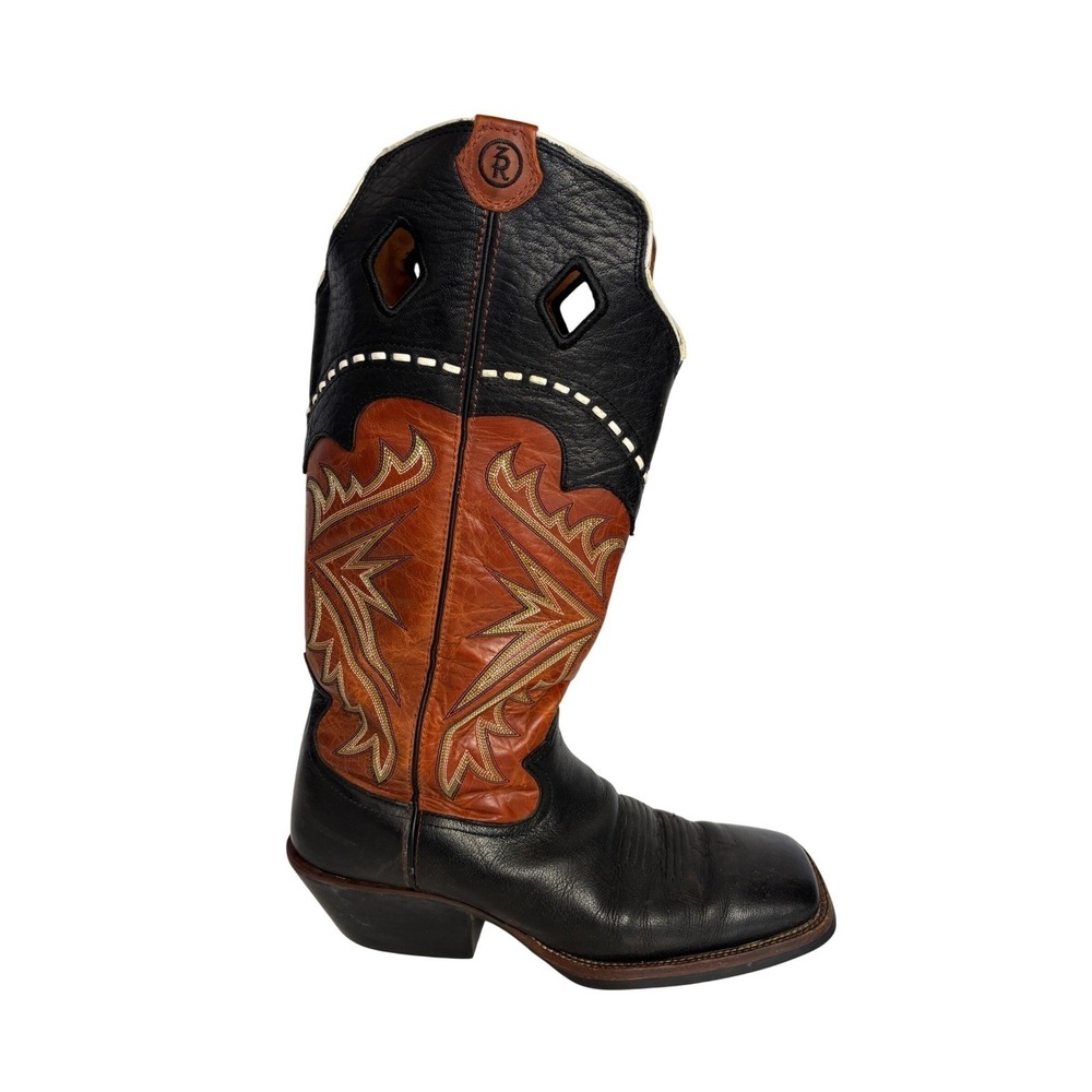 Tony Lama Mens 11.5 D Western Black Kodiak Buckaroo Boots Leather Square Toe